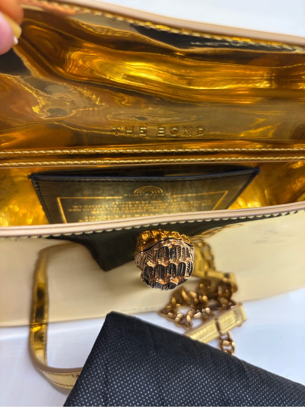 Kurt Geiger Gold Mini Shoulder Bag W/crossbody strap and dusty. - Picture 6 of 7